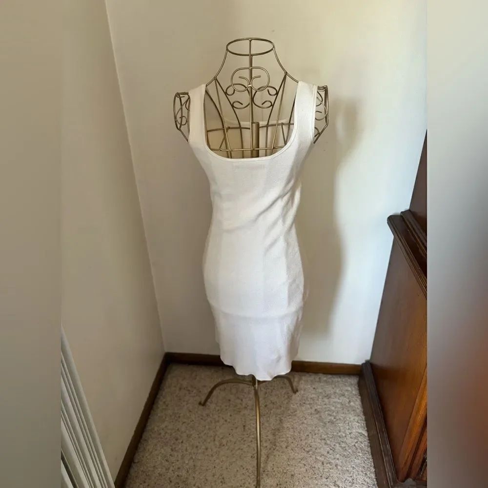 Abercrombie & Fitch Ribbed Sleeveless  Dress Size Small Off White